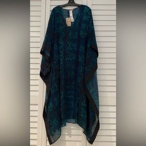 Roberto Cavalli BeachWear Cover Up Snakeskin Blue Green Kafton